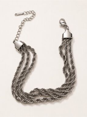 Stainless Steel Multi-Strand Rope Chain Necklace - Women Jewelry